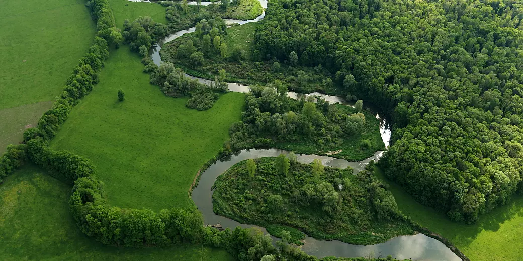 CHKO Poodří z dronu.