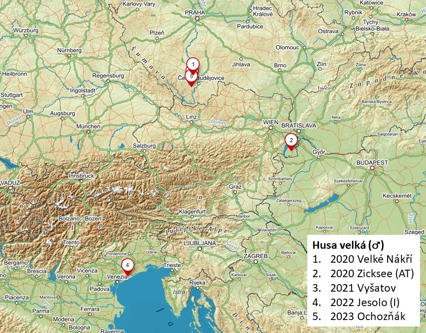 cestovní mapa našeho cestovatele.